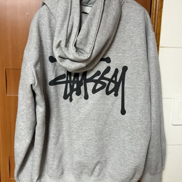 스투시 회색 후드 L