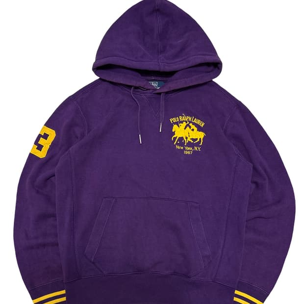 폴로 랄프로렌 빅포니 퍼플 후드티