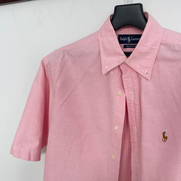 폴로 랄프로렌 옥스포드 반팔 핑크 셔츠
