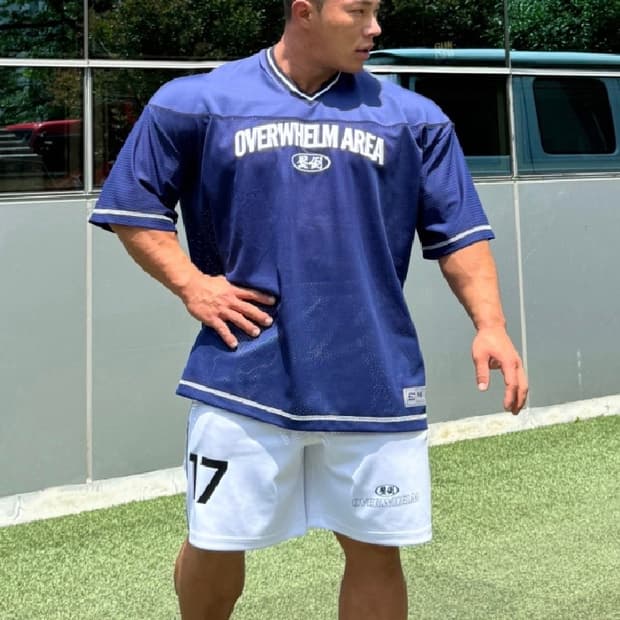 [M]압도 아치로고 럭비져지 네이비