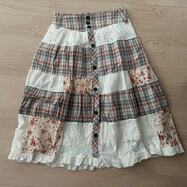 일본빈티지 모리걸 패치스커트 vintage