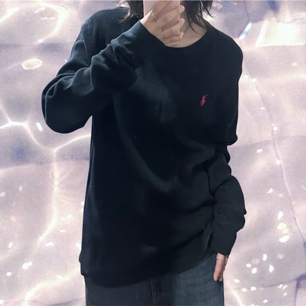 폴로 랄프로렌 신형 와플 롱슬리브 티셔츠 블랙 2XL 110