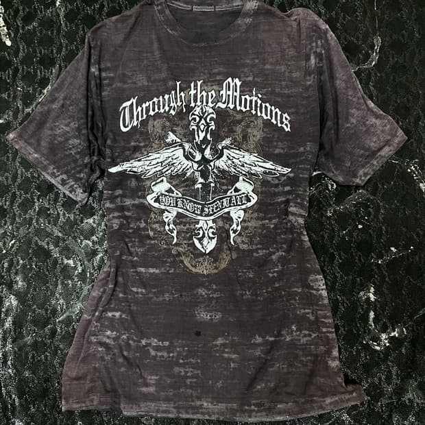 Cross&Wings Print Washed Over Size Tee