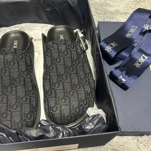 25SS 디올 아쿠아뮬 슬리퍼 43 블랙