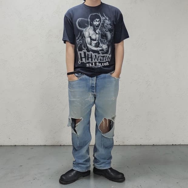 90S 브루스리 반팔티 XL M0275