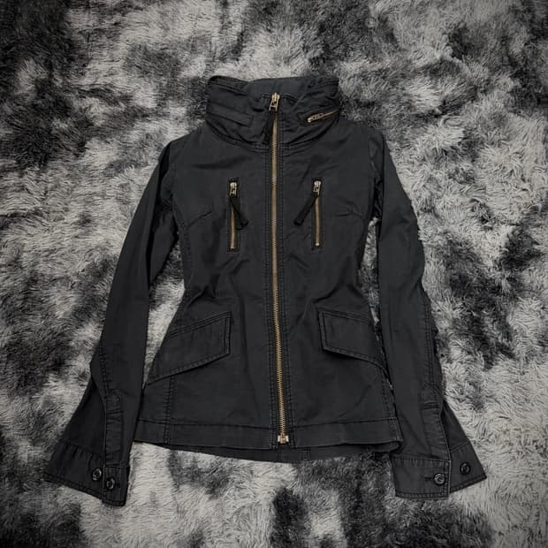 Moussy 지퍼 디테일 보노넥 자켓