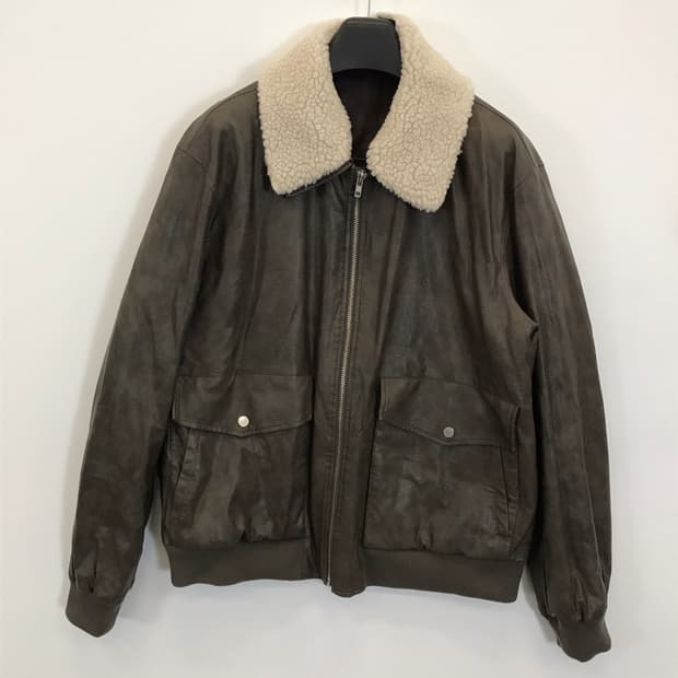 8세컨즈 에잇세컨즈 신형 페이크레더 봄버 점퍼 [XXL]