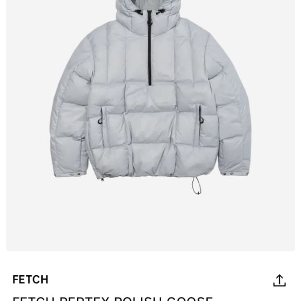 (L) fetch (페치선데이) 챌린저 아노락 패딩 그레이 (새상품)