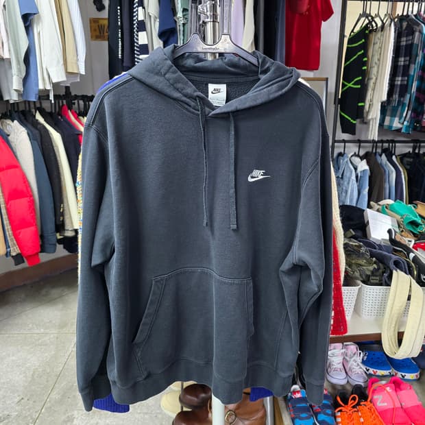 나이키 기모 블랙 후드티 (1292)