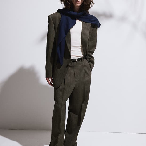 렉토 26SS 브로큰 헤링본 수트 팬츠 다크 카키