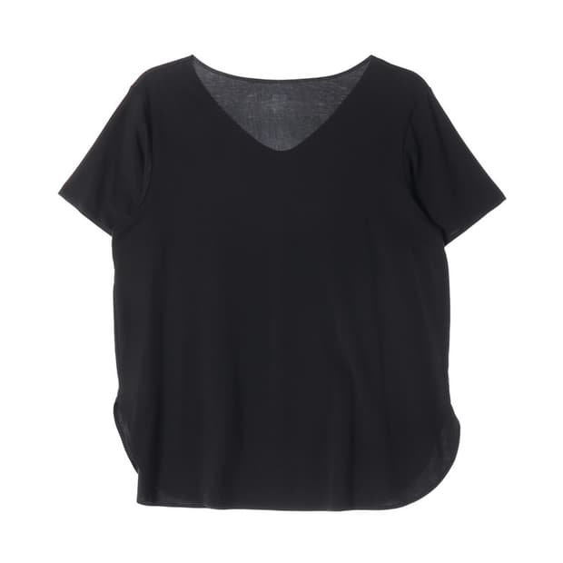 유니클로 에어리즘 블랙 V넥 반팔 티셔츠 S