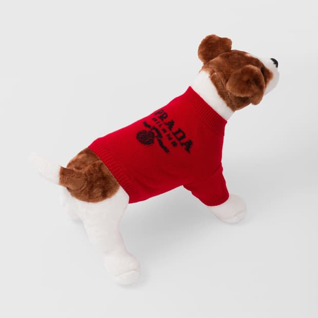 새상품 프라다 로고 캐시미어 울 니트 강이지 옷 