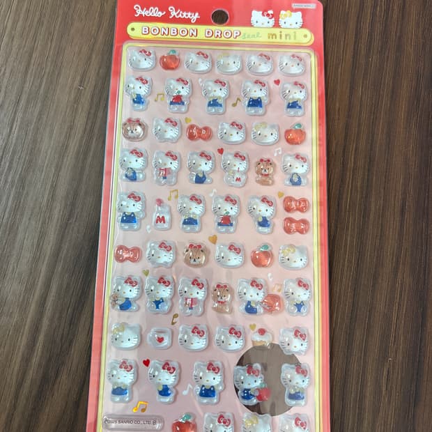 헬로키티 봉봉드롭미니 스티커(레드)