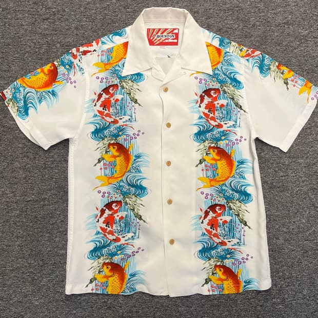 [95] HOUSTON 잉어 프린팅 레이온 셔츠 