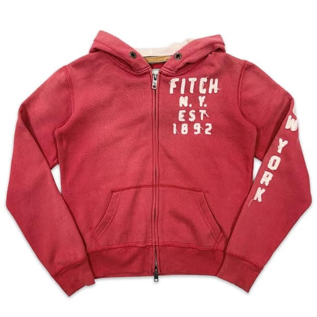 빈티지 아베크롬비 레드 패치 후드 집업