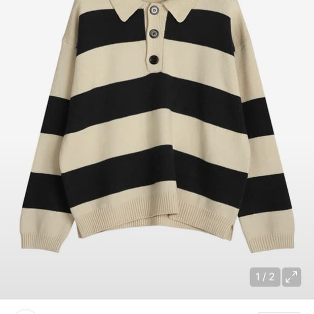 어반드레스 Rugby Striped Knit BLACK 1 사이즈