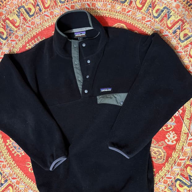 파타고니아 빈티지 신칠라 스냅 풀오버 블랙