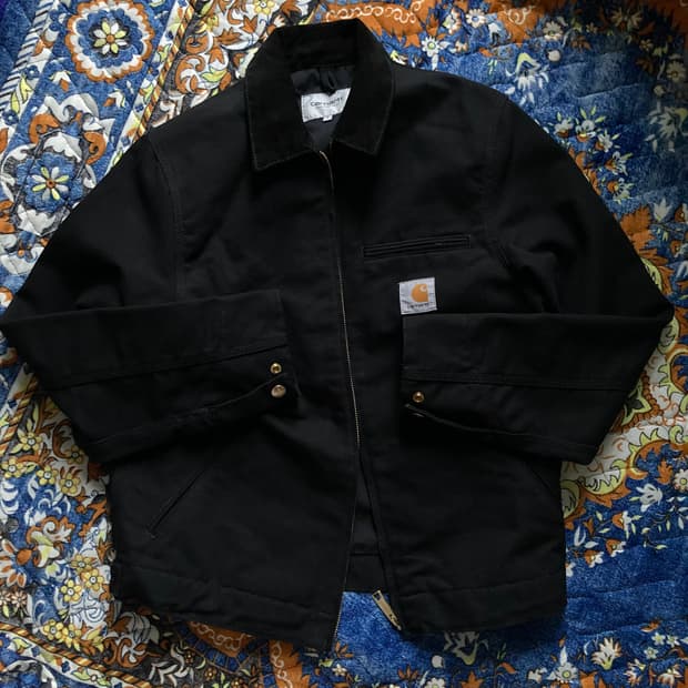 CARHARTT 칼하트 WIP 디어본 캔버스 디트로이트 워크 자켓 블랙