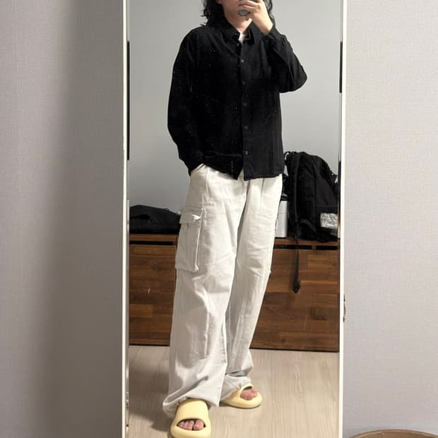 스웨이드 셔츠 블랙