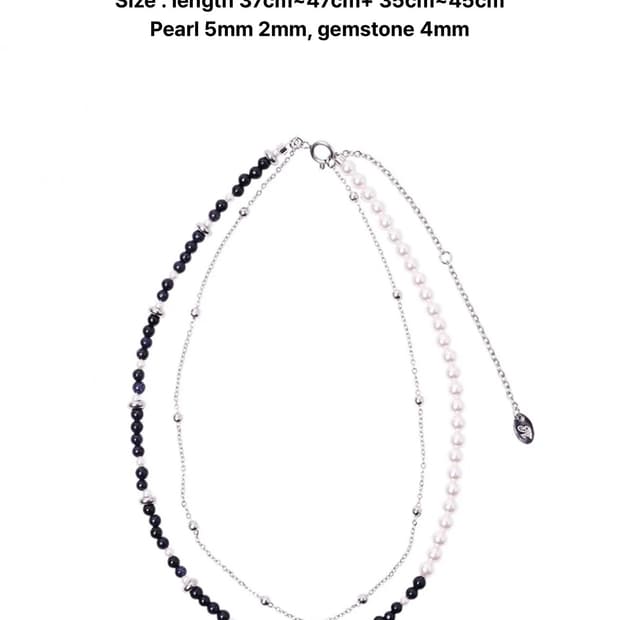 엔프프 투라인젬스톤펄 레이어드 목걸이 