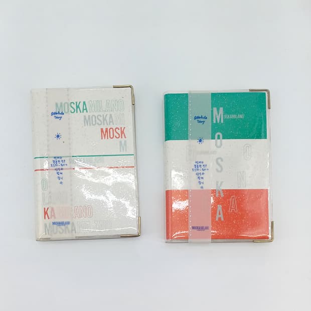 MOSKA MILANO 반짝이 펄 미니 밀라노  수첩 y2k 다이어리