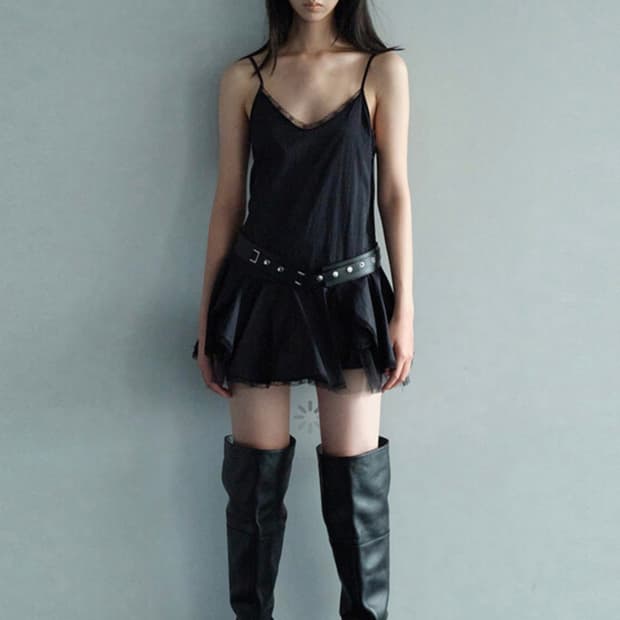 세릭 LACE FRILL DRESS / BLACK OS