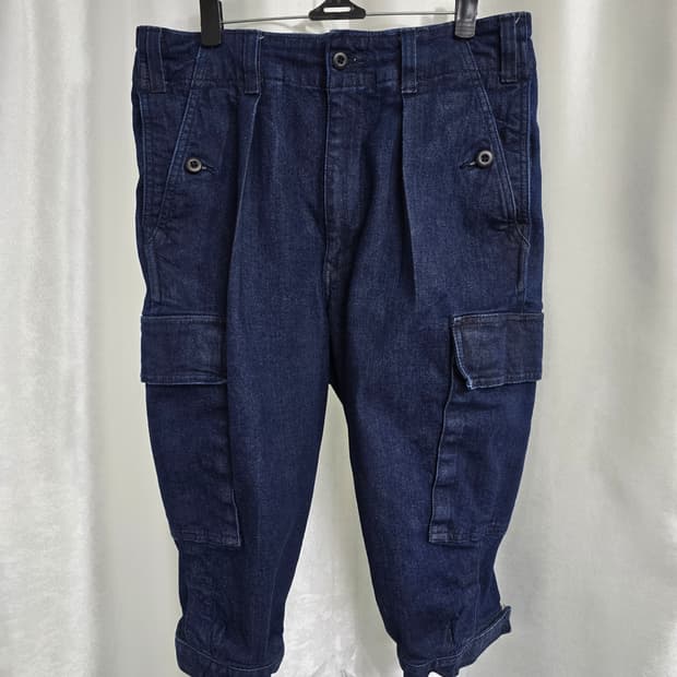 BEAMS 네이비 카고 7부 바지 (1571)