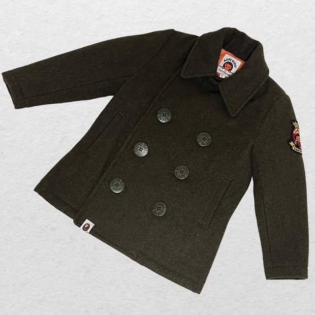 BAPE KIDS 피코트 카키