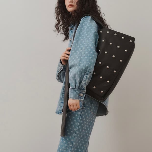 플리즈프로젝트 freaky stud leather messenger ba