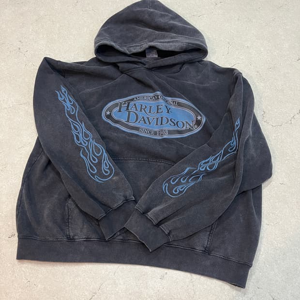 할리데이비슨 피그먼트 빈티지 후드티