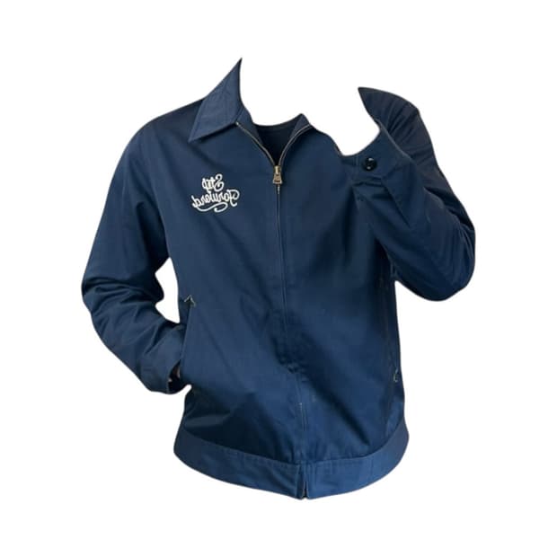 L) 네이비 레터링 자수 워크 집업 자켓 OJ-038