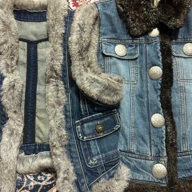 데님 퍼 베스트 (아이브 리즈느낌