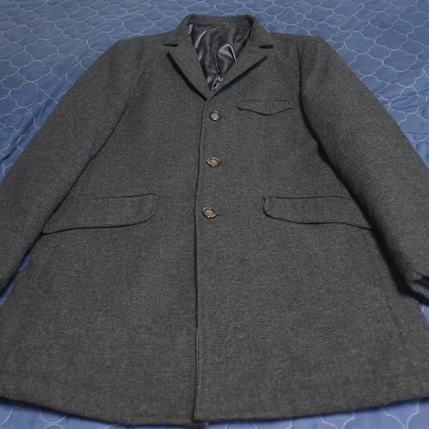 (단종매물) 마인드브릿지 트위드 울 클래식 코트 다크그레이 (105)
