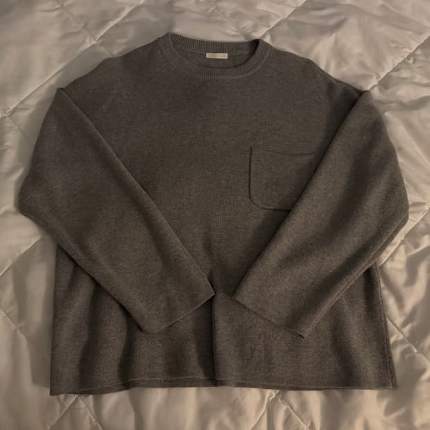 vintage gray pocket knit