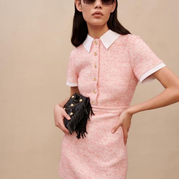 (36) 마쥬 테일러드 핑크 미니원피스