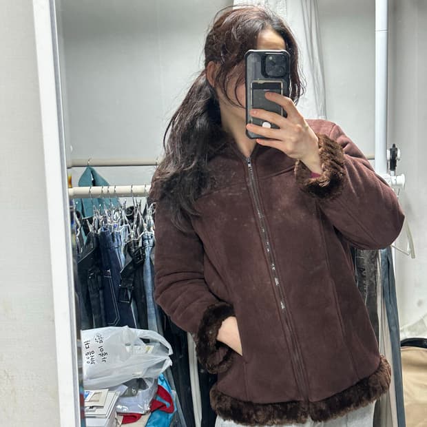 KUMIKYOKU 일본 빈티지 브라운 무스탕 자켓