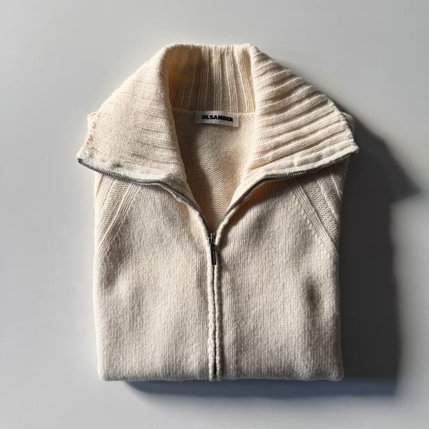 질샌더 캐시미어 집업 니트 (36)