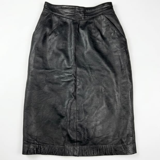 Vintage Double-Tuck Leather Diagonal Mid