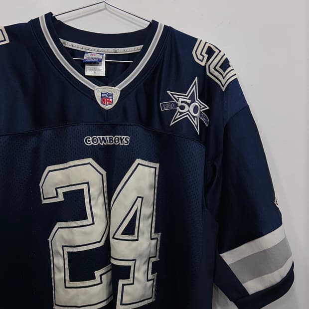 NFL 카우보이즈 메쉬 브이넥 럭비 져지 탑