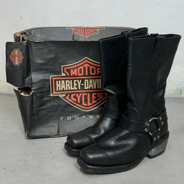 할리데이비슨 모터사이클 부츠 엔지니어 부츠 사이드짚