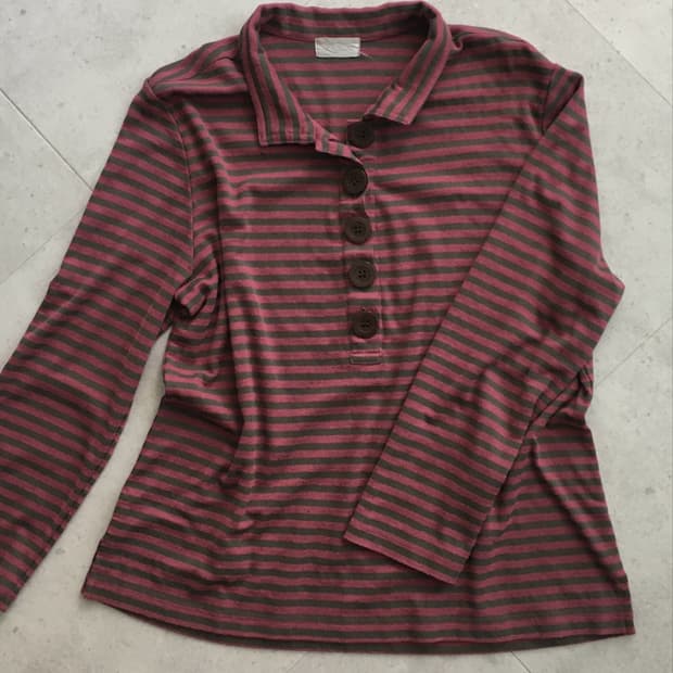 Japanese vintage Big button point tshirt