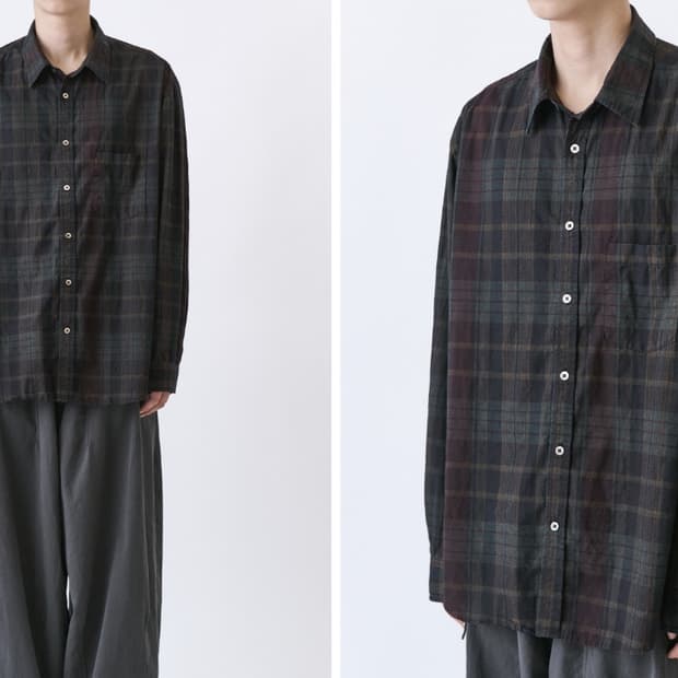 L)이얼즈어고 잉크 다이드 보일드 포이카 셔츠