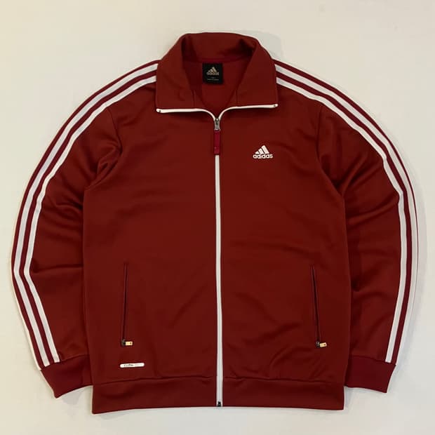 대장급 아디다스 삼각로고 트랙탑 져지 버건디