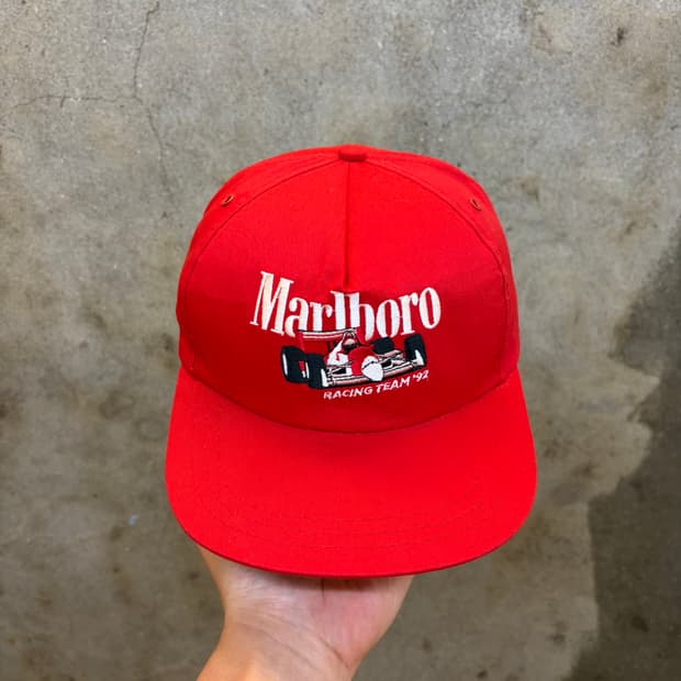 90s USA 빈티지 말보로 레이싱 볼캡 스냅백 모자