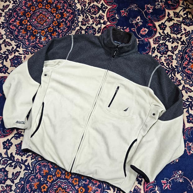 노티카(Nautica) 투톤 배색 루즈핏 플리스 자켓 M size