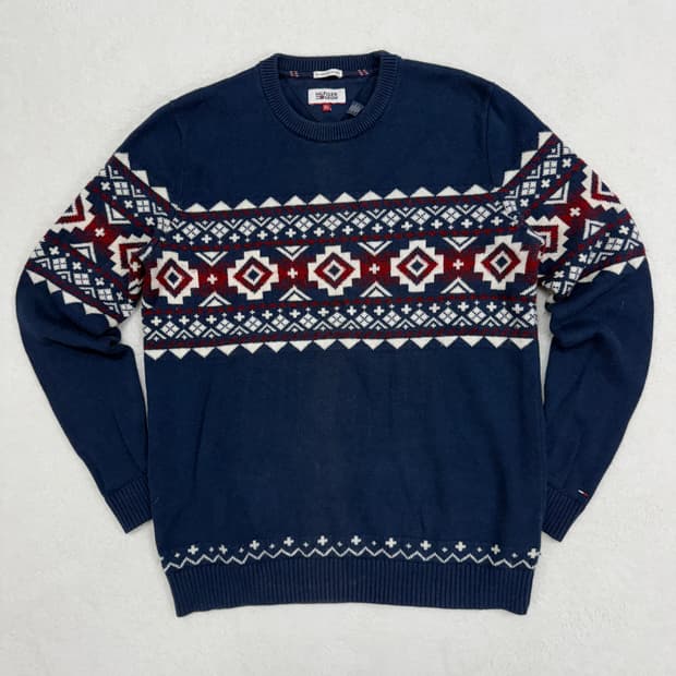 타미힐피거 패턴 니트 XL