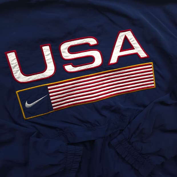 90s 나이키 USA 올드스쿨 성조기 빅로고 자켓