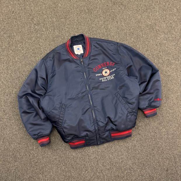 M)컨버스 빈티지 네이비 바시티 봄버 자켓