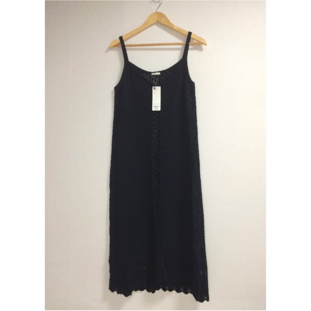 gu 지유 뜨개 나시 레이어드 롱 원피스