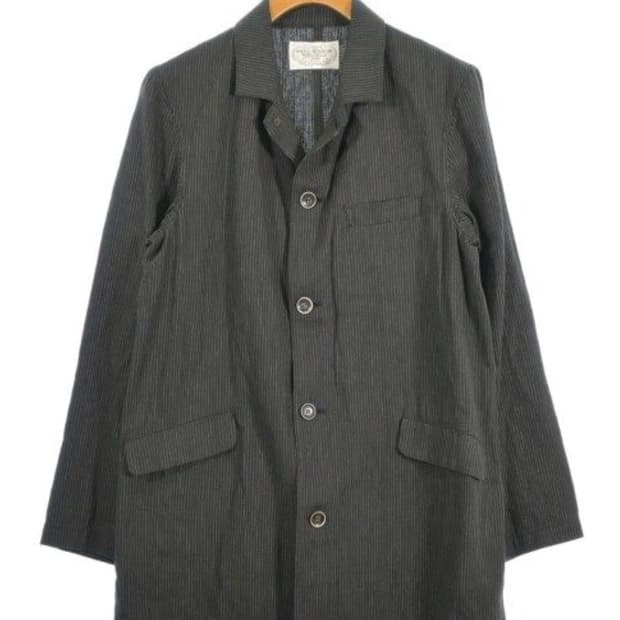 피그벨 코튼 리넨 스트라이프 롱블레이져